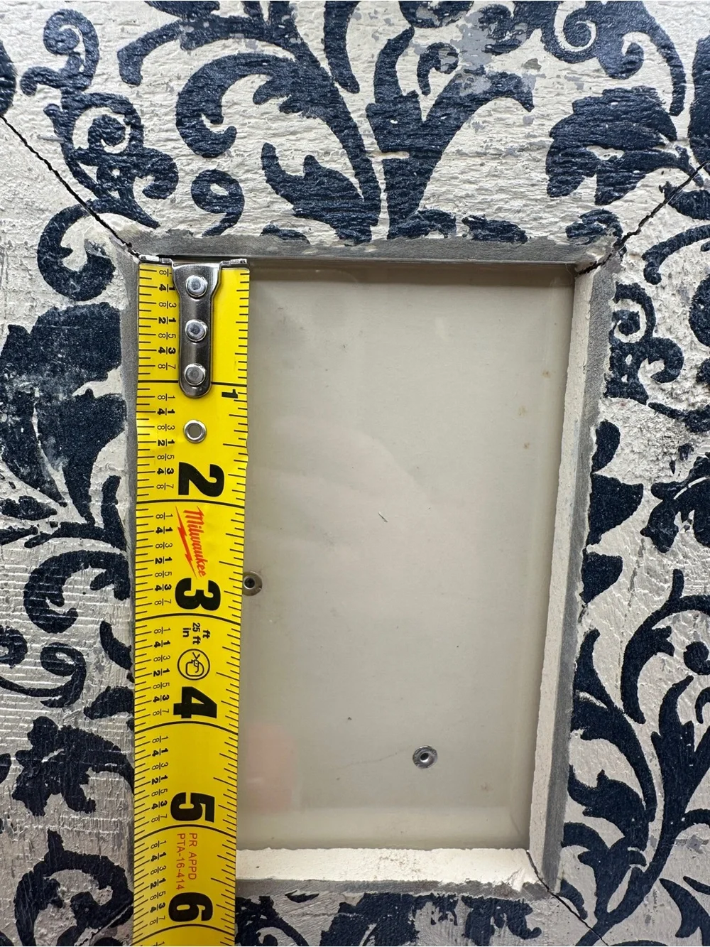 Pier 1 Decorative Photo Frame with Damask Pattern
